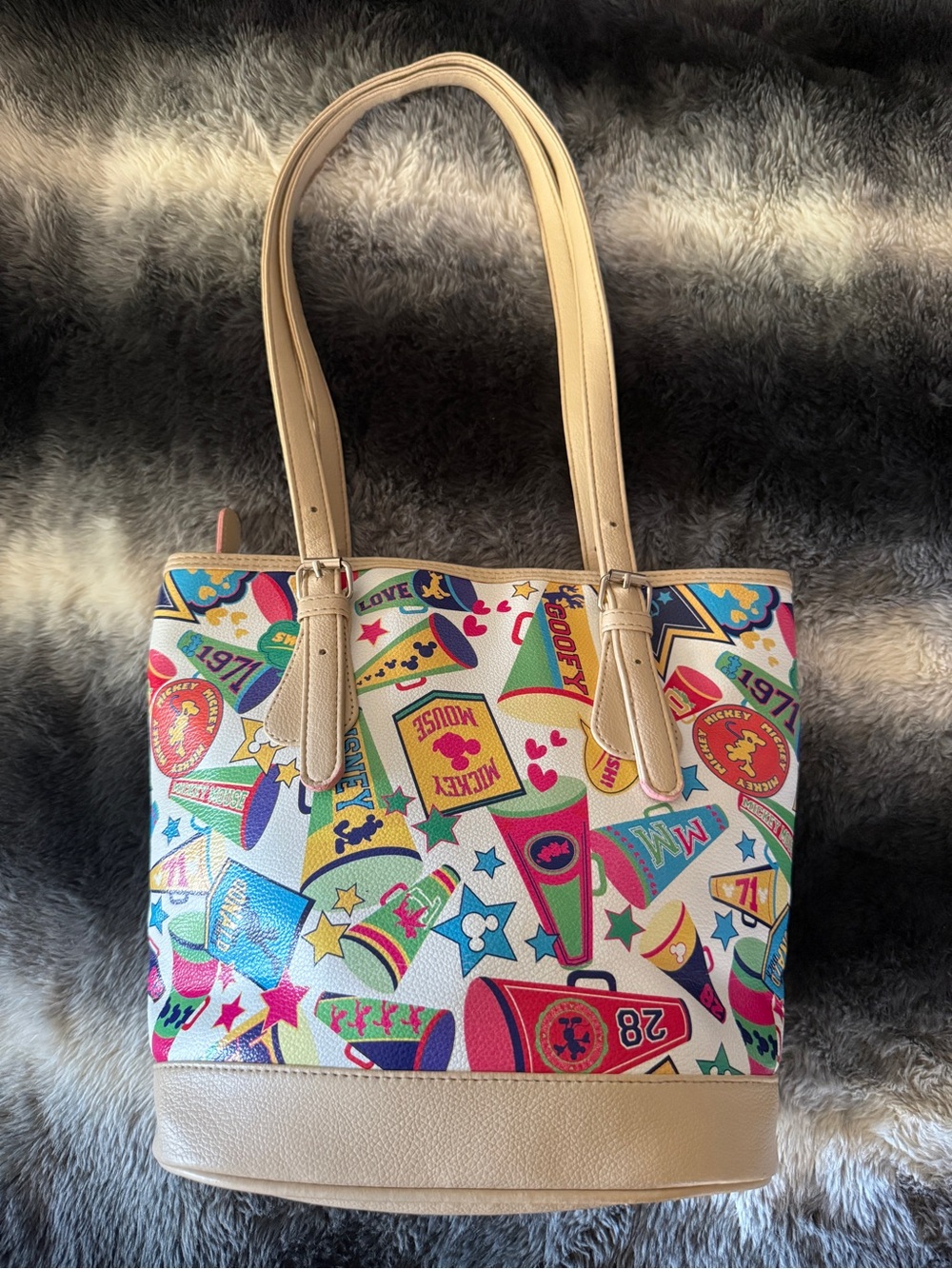 Disney Mickey Donald Megaphone Cheer 10” Tote Bag
